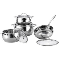 HKM-440147 Stainless Steel Non-Stick Cooking Pot Set - 8 Piece Cookware Collection