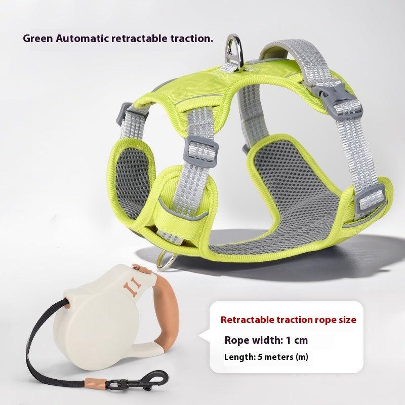 HKM-4402237 Adjustable Dog Leash with Chest Strap and Lead Rope in Various Colors