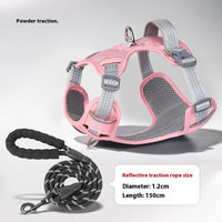 HKM-4402237 Adjustable Dog Leash with Chest Strap and Lead Rope in Various Colors
