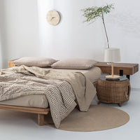 HKM-440275 Cotton Yarn-Dyed Washed Summer Quilt Set with Bed Sheet and Pillowcases - Available in Multiple Sizes
