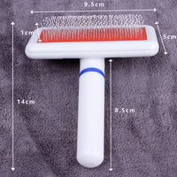 HKM-4403261 Fur Collar White Needle Comb for Dog and Cat Grooming with Protective Head and Plastic Handle