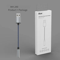 HKM-440339 USB to 3.5mm Aux Adapter with Microphone Support for PC, PS4, and PS5