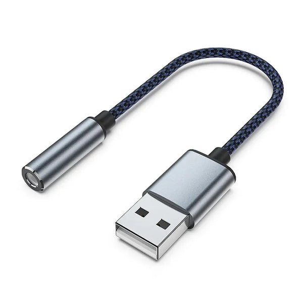 HKM-440339 USB to 3.5mm Aux Adapter with Microphone Support for PC, PS4, and PS5