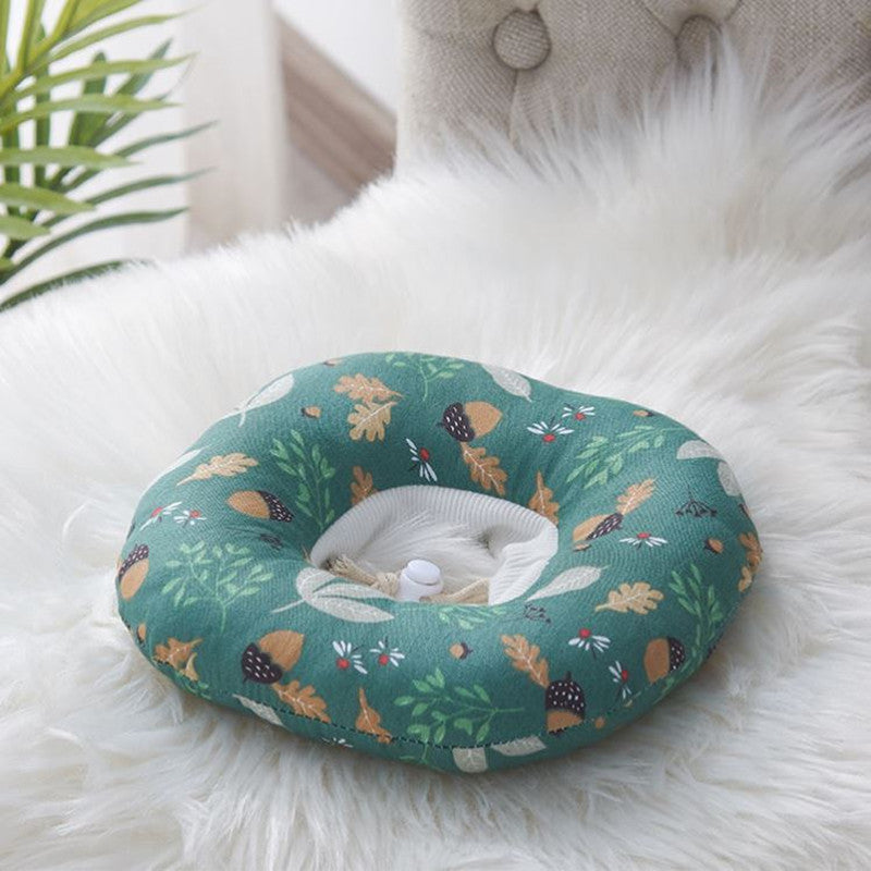HKM-4403645 Adorable Cotton Pet Hats for Cats ¨C Fun Designs: Pink Rabbit, Dinosaur, Gray Fish, Yellow Watermelon, Cat Face, Pineapple, Green Forest - Size XS to L