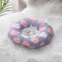 HKM-4403645 Adorable Cotton Pet Hats for Cats ¨C Fun Designs: Pink Rabbit, Dinosaur, Gray Fish, Yellow Watermelon, Cat Face, Pineapple, Green Forest - Size XS to L