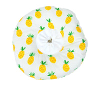 HKM-4403645 Adorable Cotton Pet Hats for Cats ¨C Fun Designs: Pink Rabbit, Dinosaur, Gray Fish, Yellow Watermelon, Cat Face, Pineapple, Green Forest - Size XS to L