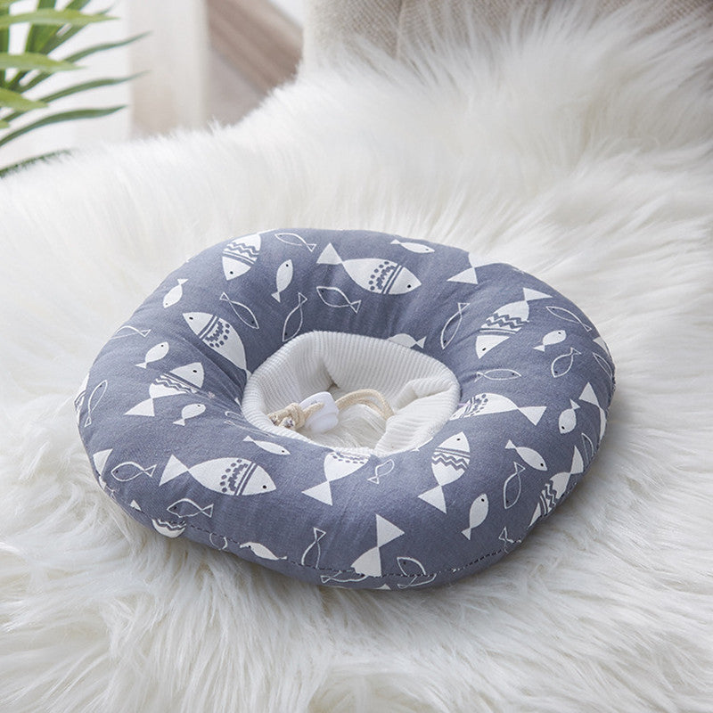 HKM-4403645 Adorable Cotton Pet Hats for Cats ¨C Fun Designs: Pink Rabbit, Dinosaur, Gray Fish, Yellow Watermelon, Cat Face, Pineapple, Green Forest - Size XS to L