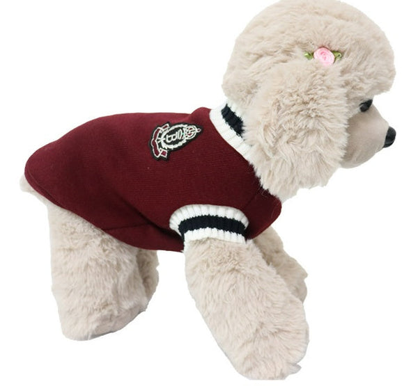 HKM-4405437 Knitted V-Collar Dog Sweater in Multiple Colors and Sizes