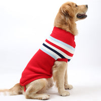 HKM-4405821 Cozy Striped Pet Sweater for Autumn and Winter - Warm Polyester Dog Clothing