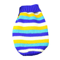 HKM-4405821 Cozy Striped Pet Sweater for Autumn and Winter - Warm Polyester Dog Clothing
