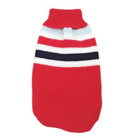 HKM-4405821 Cozy Striped Pet Sweater for Autumn and Winter - Warm Polyester Dog Clothing
