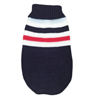 HKM-4405821 Cozy Striped Pet Sweater for Autumn and Winter - Warm Polyester Dog Clothing