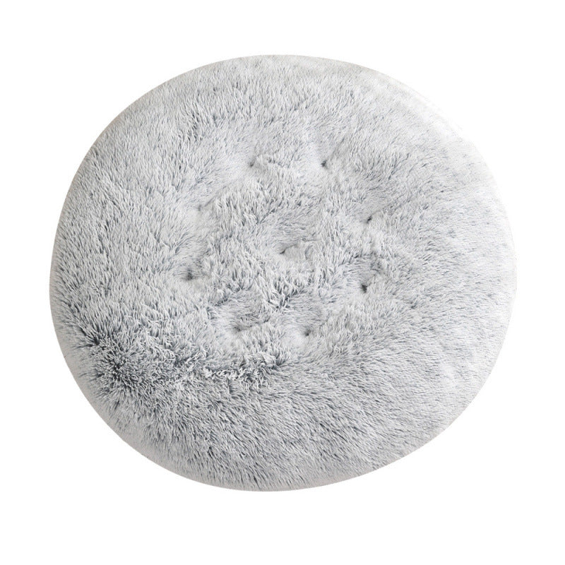HKM-4406077 Plush Round Dog Mat Bed in Various Colors for Cozy Sleep Environment