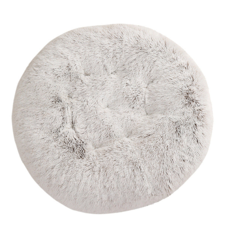 HKM-4406077 Plush Round Dog Mat Bed in Various Colors for Cozy Sleep Environment