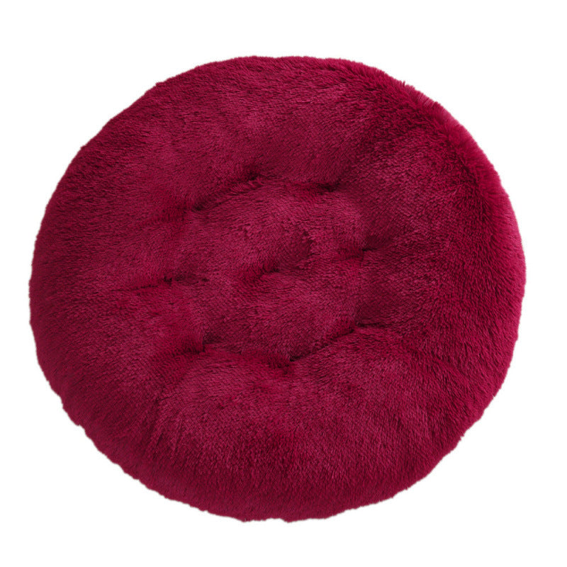 HKM-4406077 Plush Round Dog Mat Bed in Various Colors for Cozy Sleep Environment