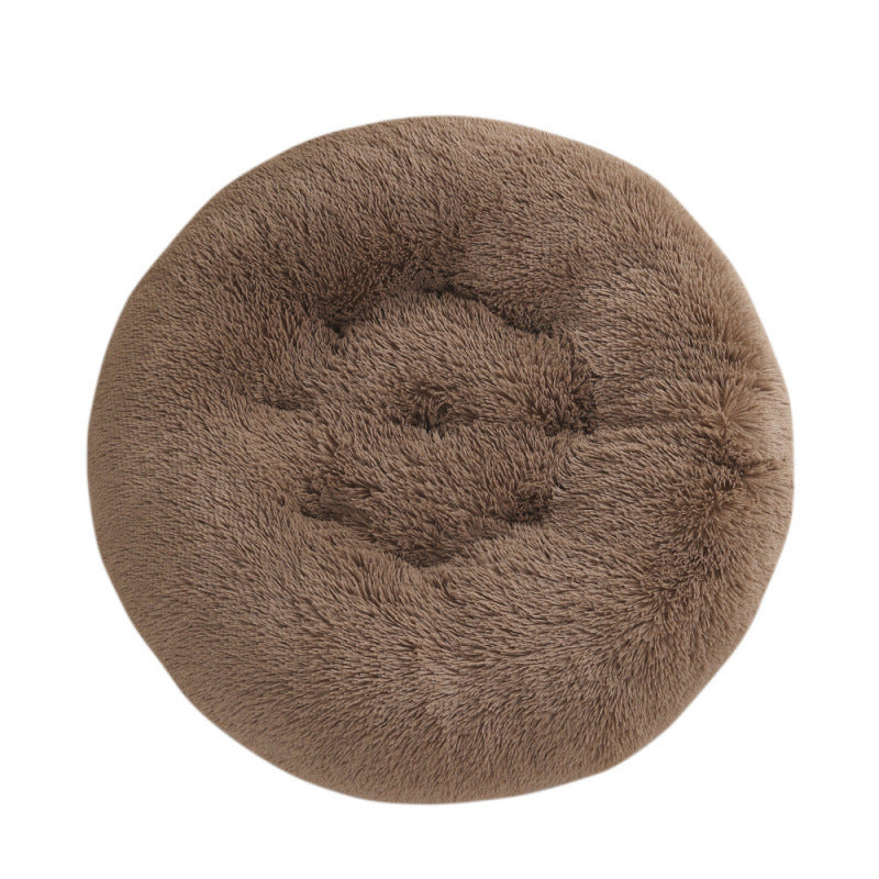 HKM-4406077 Plush Round Dog Mat Bed in Various Colors for Cozy Sleep Environment