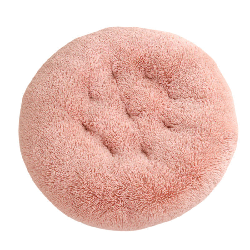 HKM-4406077 Plush Round Dog Mat Bed in Various Colors for Cozy Sleep Environment