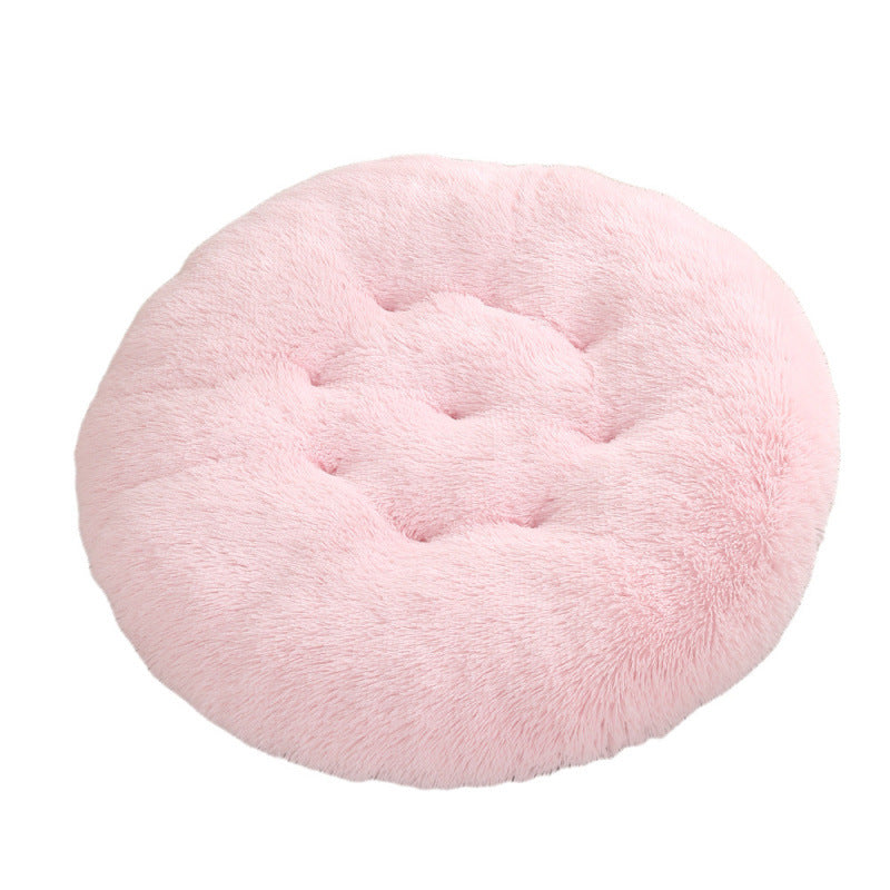 HKM-4406077 Plush Round Dog Mat Bed in Various Colors for Cozy Sleep Environment