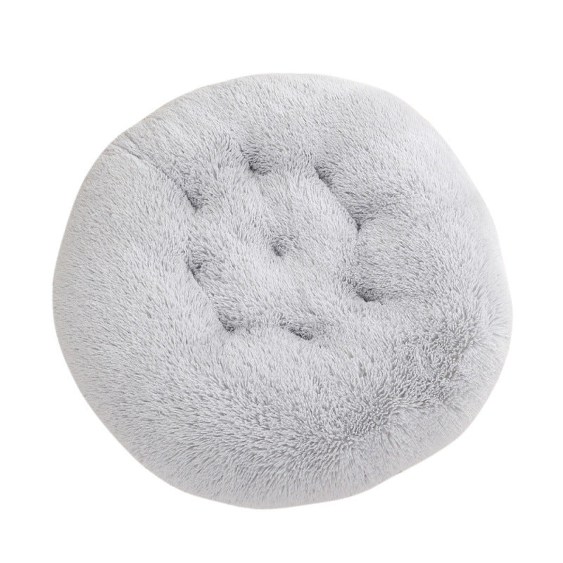 HKM-4406077 Plush Round Dog Mat Bed in Various Colors for Cozy Sleep Environment