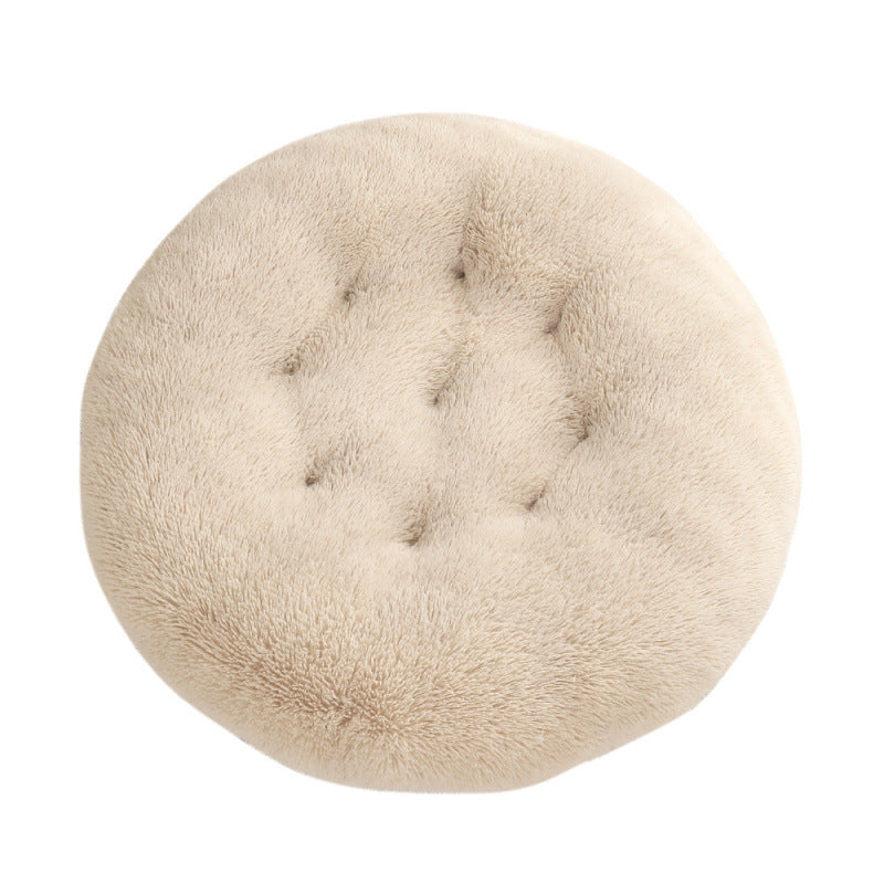 HKM-4406077 Plush Round Dog Mat Bed in Various Colors for Cozy Sleep Environment