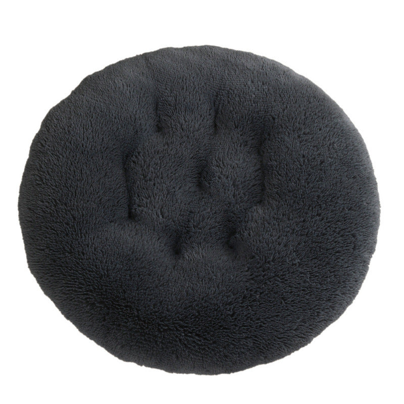 HKM-4406077 Plush Round Dog Mat Bed in Various Colors for Cozy Sleep Environment