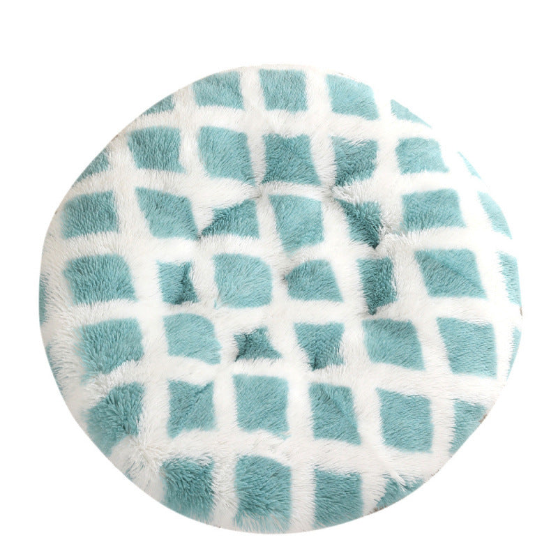 HKM-4406077 Plush Round Dog Mat Bed in Various Colors for Cozy Sleep Environment