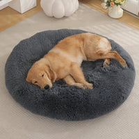 HKM-4406077 Plush Round Dog Mat Bed in Various Colors for Cozy Sleep Environment