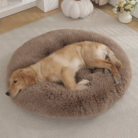 HKM-4406077 Plush Round Dog Mat Bed in Various Colors for Cozy Sleep Environment