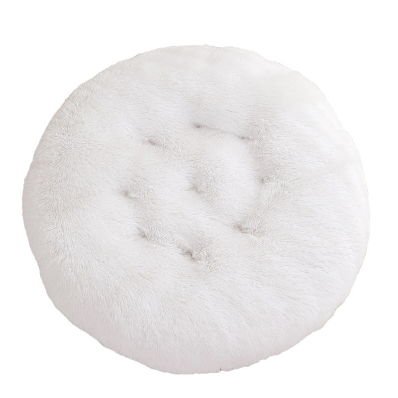 HKM-4406077 Plush Round Dog Mat Bed in Various Colors for Cozy Sleep Environment