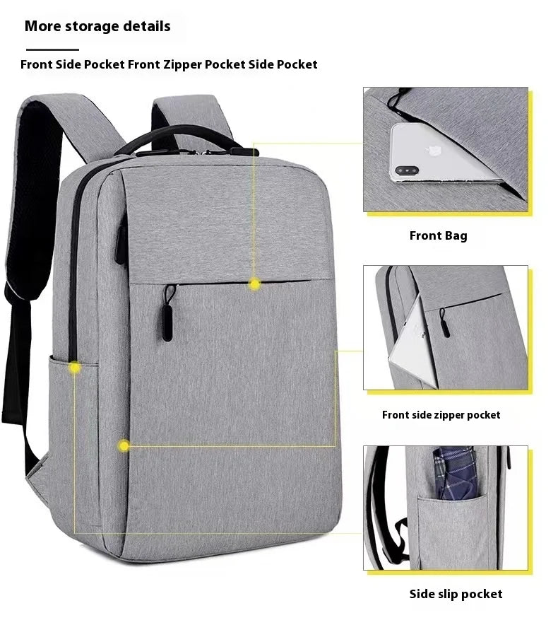 HKM-440659 Customisable Waterproof Travel Laptop Bag with USB Ports and Oxford Material