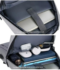 HKM-440659 Customisable Waterproof Travel Laptop Bag with USB Ports and Oxford Material