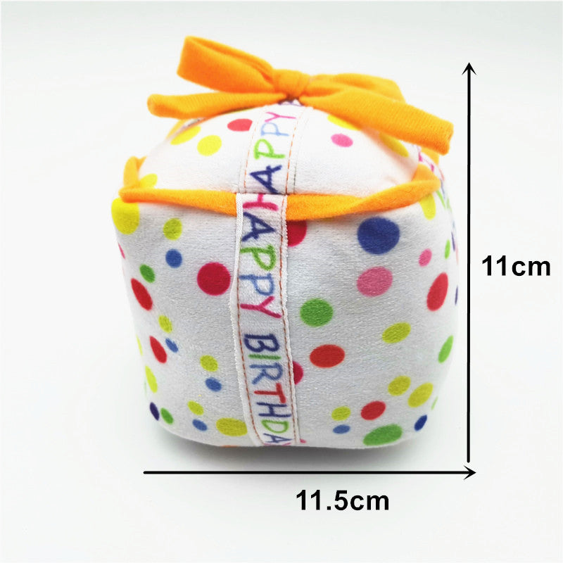 HKM-4407101 Dog Birthday Cake Plush Toy Set - Short Plush Material, Multiple Sizes Available