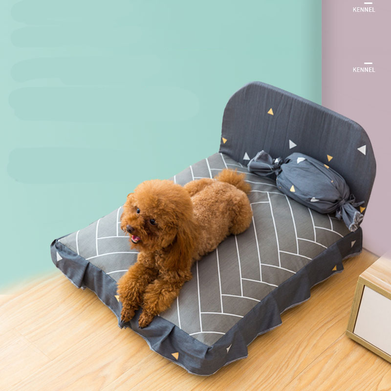 HKM-4407485 Cozy Pet House Dog Bed with Candy Shape Pillow - Removable Washable Cotton Cloth