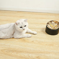 HKM-4407613 Pet Neck Protection Anti-Tumble Bowl for Cats and Dogs - ABS Stainless Steel Design, Single or Double Bowl