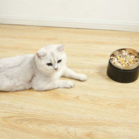 HKM-4407613 Pet Neck Protection Anti-Tumble Bowl for Cats and Dogs - ABS Stainless Steel Design, Single or Double Bowl