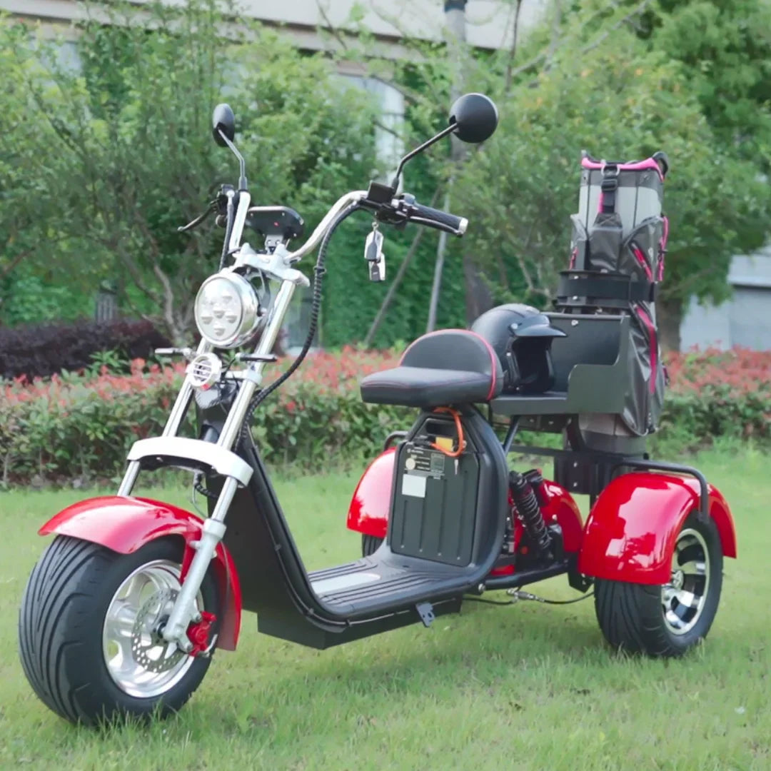 HKM-440787 2000W 3-Wheel Electric Scooter with 10-Inch Tires and Lithium Battery - 60V, 90km Range, 150kg Max Load
