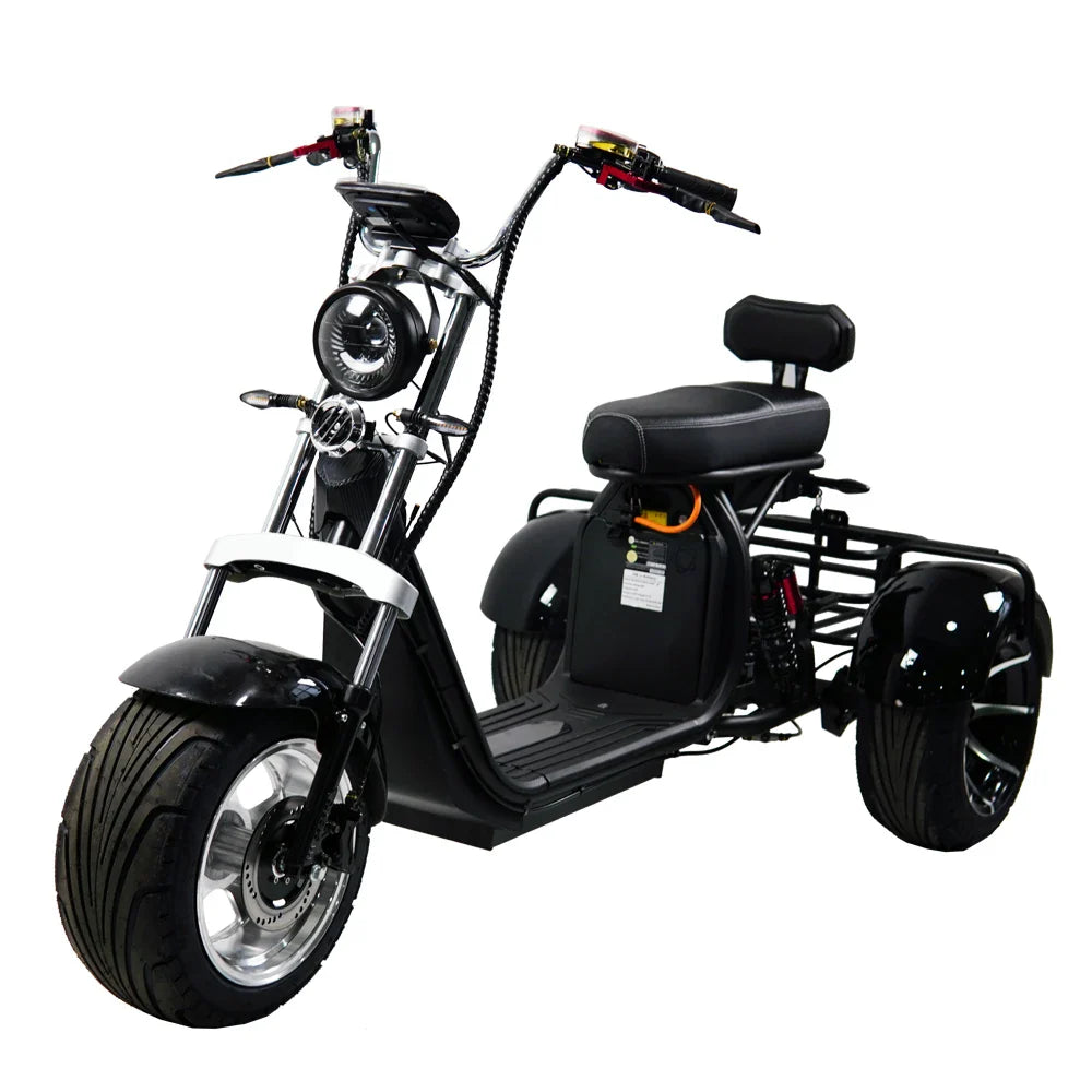 HKM-440787 2000W 3-Wheel Electric Scooter with 10-Inch Tires and Lithium Battery - 60V, 90km Range, 150kg Max Load