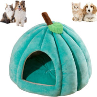 HKM-4410685 Cozy Pumpkin Cat Bed for Indoor Cats and Small Pets - Soft, Warm Cat Cave with Removable Washable Mat