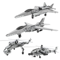 HKM-441171 Stainless Steel DIY Model Helicopter Building Block Set for Ages 8 and Up