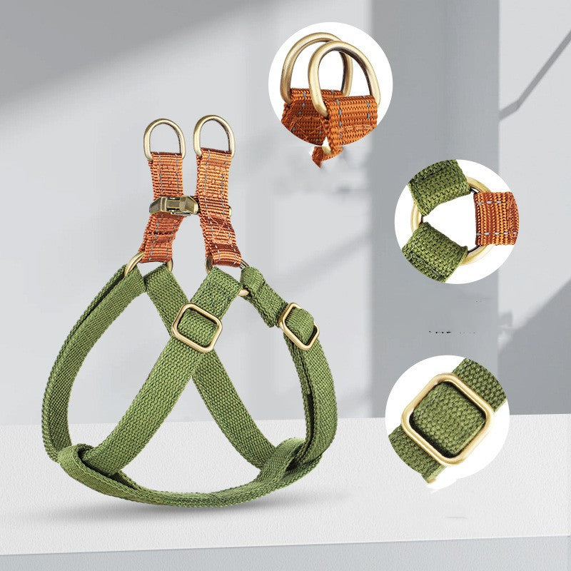 HKM-4412477 Adjustable Anti-Loss Vest Style Dog Leash - Cotton & Nylon, Multiple Colors