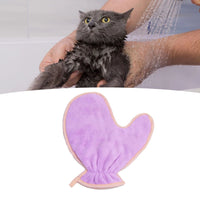HKM-4412861 Double-Sided Absorbent Fiber Pet Bath Towel Gloves for Cats and Dogs