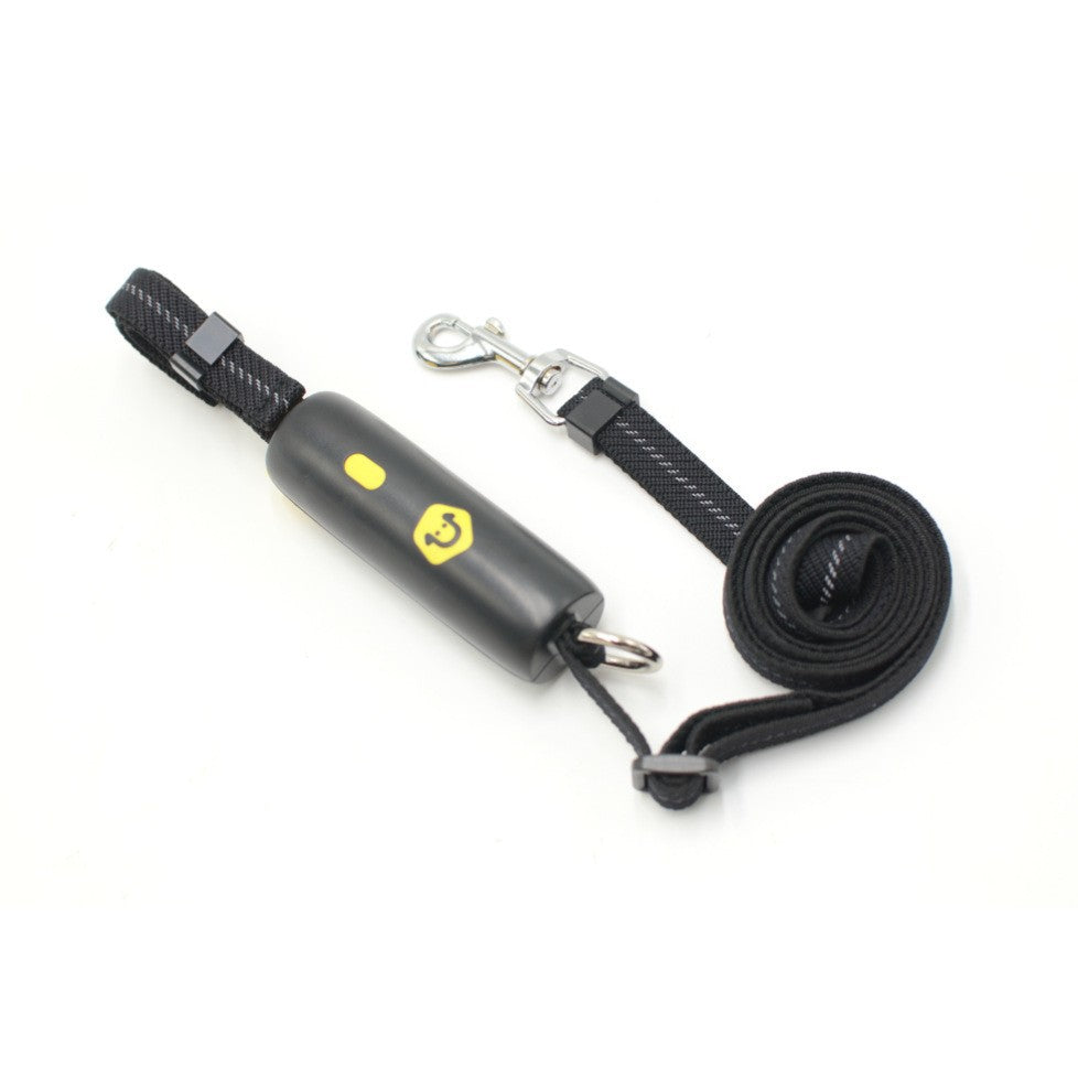 HKM-4412989 Stretchable Dog Leash for Small to Medium Breeds - Durable Nylon Material in Black, White, or Yellow