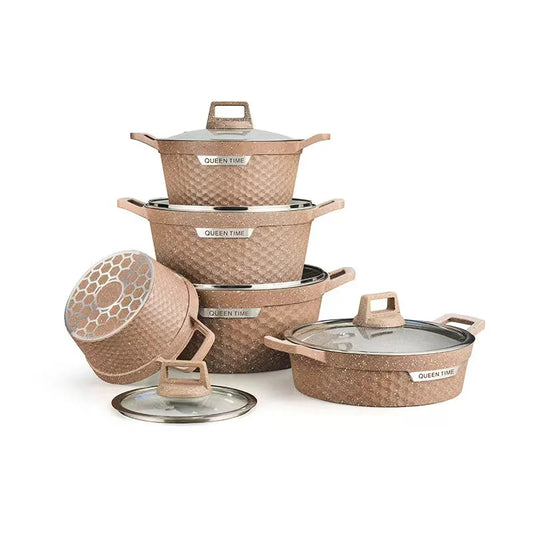 HKM-441299 10-Piece Non-Stick Cookware Set for Modern Kitchens