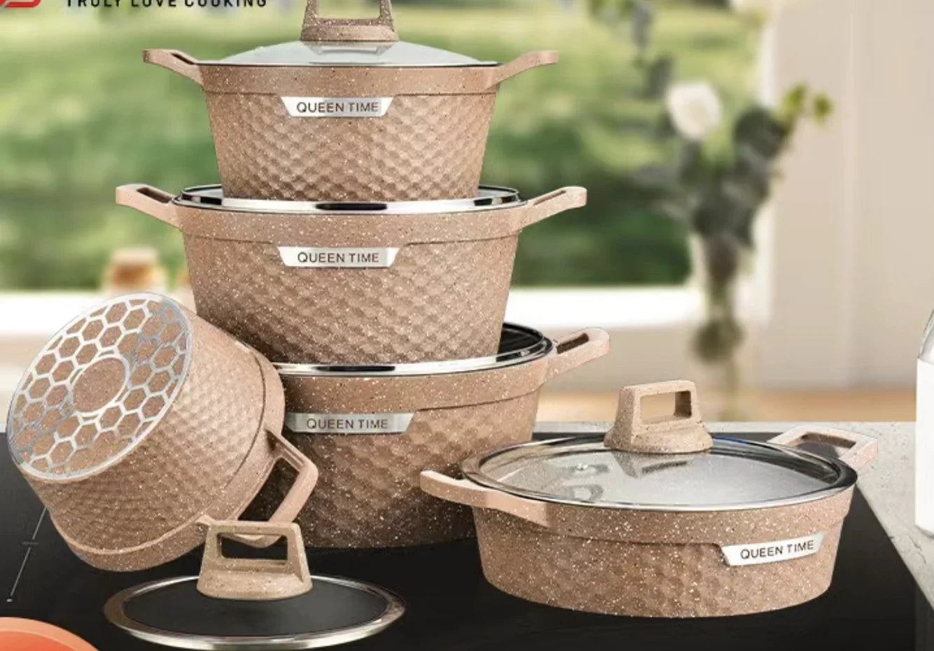 HKM-441299 10-Piece Non-Stick Cookware Set for Modern Kitchens