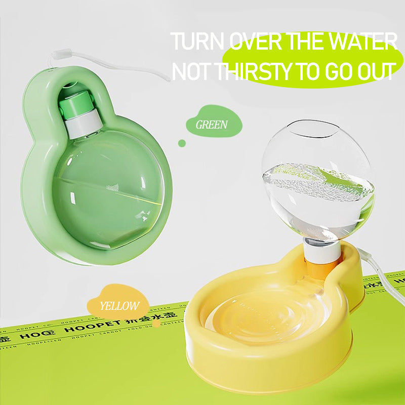 HKM-4414653 Portable Pet Water Bottle with Integrated Bowl for Dogs - Large Capacity Leak-Proof Design
