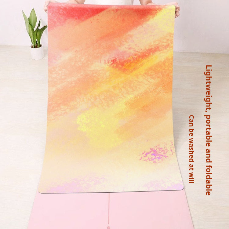 HKM-441491 Foldable Portable Non-Slip Yoga Mat with Geometric Patterns and Colorful Designs