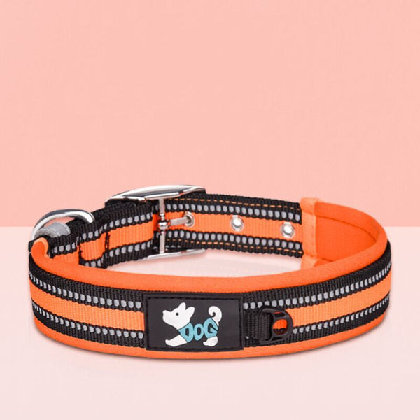 HKM-4415165 Reflective Nylon Collar and Leash Set in Multiple Colors - Adjustable Sizes Available