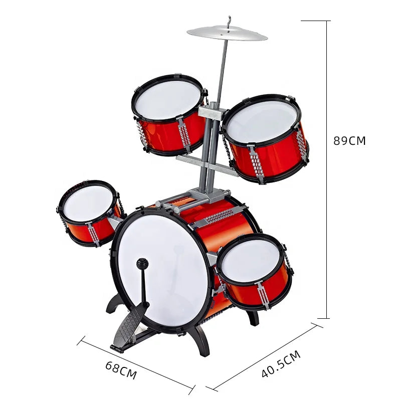 HKM-441555 Kids Jazz Drum Set Educational Musical Instrument Toy for Ages 3 and Up