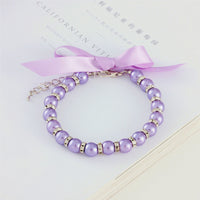 HKM-4415805 Charming Striped Imitation Pearl Pet Collar in Multiple Colors