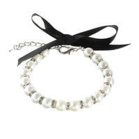 HKM-4415805 Charming Striped Imitation Pearl Pet Collar in Multiple Colors